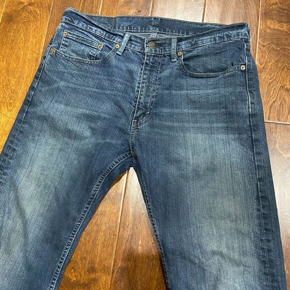 Levi's 505 Regular Fit Straight Leg Denim Blue Jeans Men's Size 34W x 30L - Picture 3 of 10